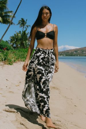 Waimea Printed Cover-Up Pants With Sash-Waimea