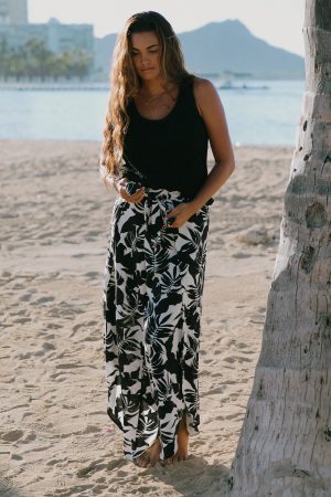 Waimea Printed Cover-Up Pants With Sash-Waimea