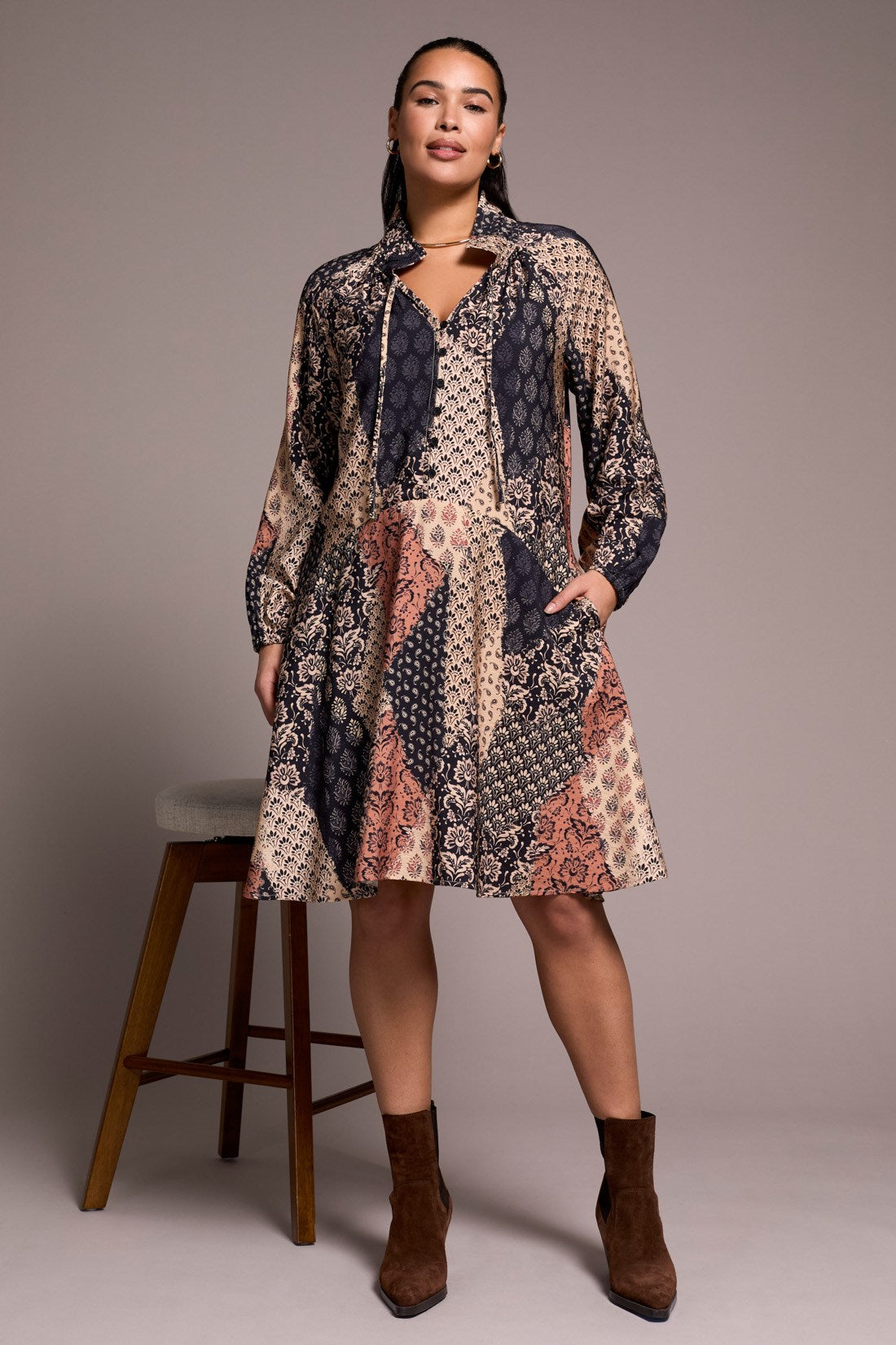 tribal-printed-patchwork-raglan-3-4-sleeve-notch-neck-dress-almondlatte-109-5947o3249.jpg