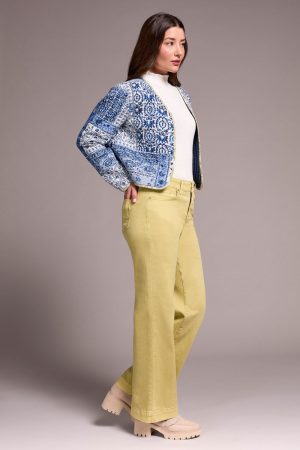 Quilted Cotton Patchwork Reversible Jacket-Ultrablue