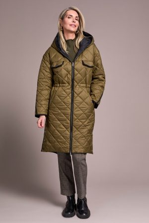 Reversible Quilted Hooded Puffer Jacket-Ivy