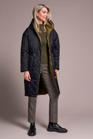 Reversible Quilted Hooded Puffer Jacket-Ivy