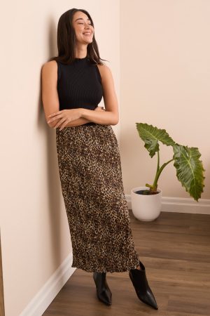 Sleeveless Twofer Lined Maxi Dress-Black