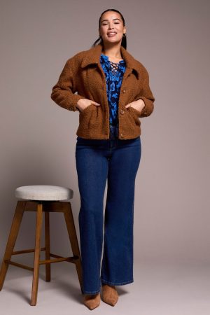 Soft Boucle Button-Front Jacket-Gingerspice