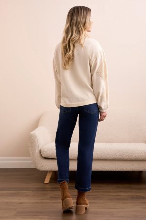 Special Wash Drop Shoulder Sweatshirt-Cream