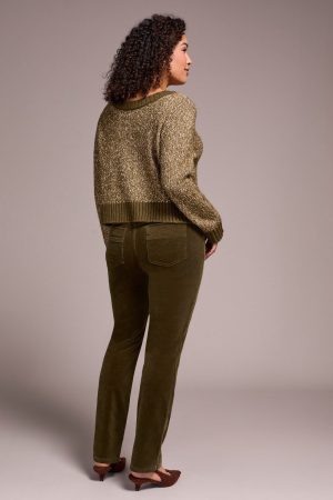 Stripe Long-Sleeve Reversible Sweater-Ivy