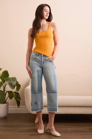 Sunwashed Rib Knit Tank Top-Topaz