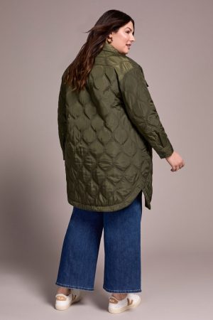Timeless Quilted Button-Front Jacket-Spruce