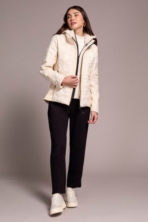 Water Repellent Textured Jacket-Moonstone