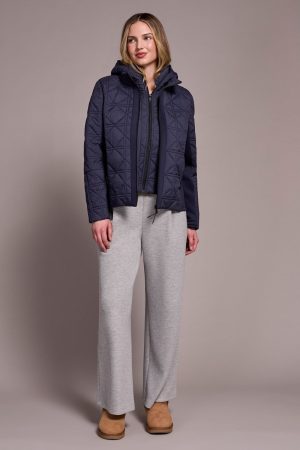 Water Repellent Textured Jacket-Sapphire
