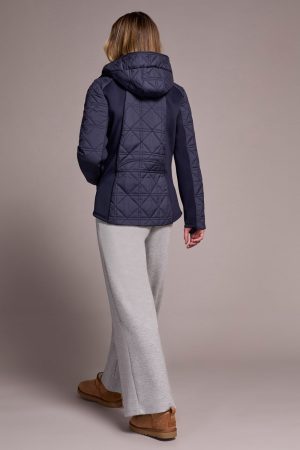 Water Repellent Textured Jacket-Sapphire