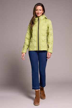 Water Repellent Textured Jacket-Wasabi