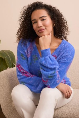 Wear 2 Ways Front To Back Sweater-Lapisblue