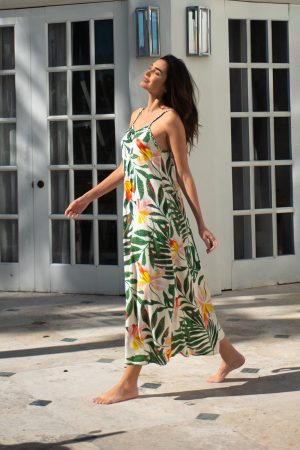 Printed Braided-Strap Maxi Dress With Pockets-Koloa