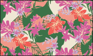 Printed Pull-On Flat Front Short With Pleats & Pockets-Cartagena