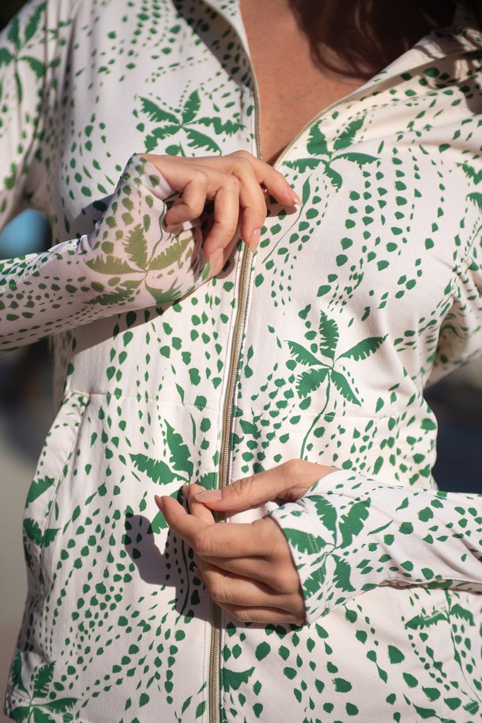 Upf 50+ Performance Stretch Long Sleeve Mock Neck Zip-Up Cardigan-Montecito